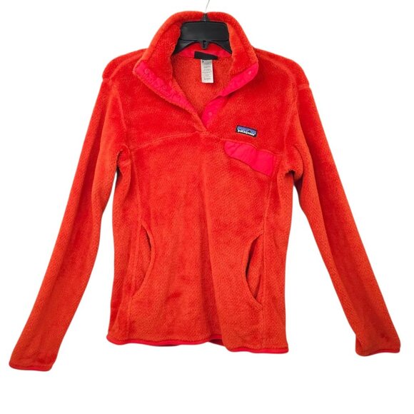 Patagonia Re Tool Snap T Pullover Womens Size L Orange Fleece Long Sleeve - Picture 1 of 16